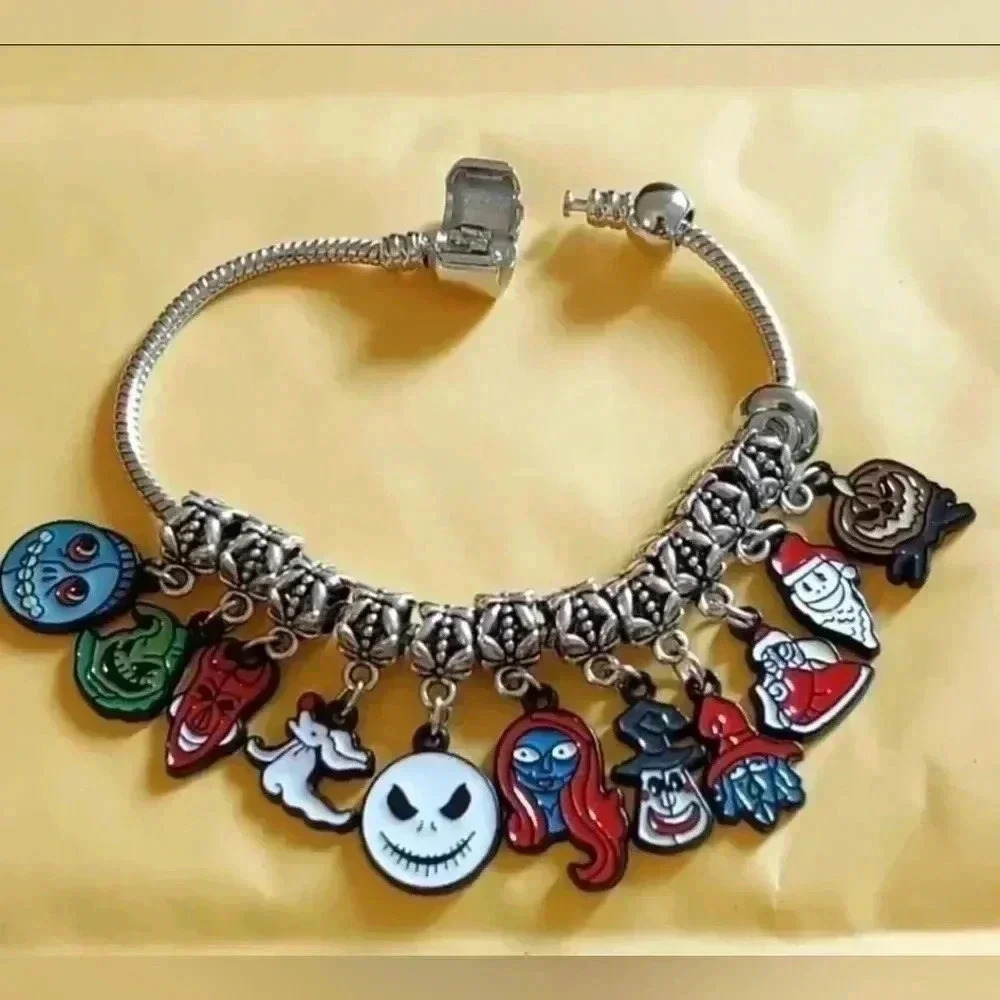 Nightmare B4 Christmas Jack Sally Charm Bracelet